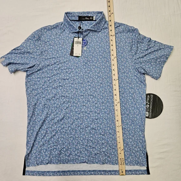 RLX Ralph Lauren Performance Golf Polo Shirt Blue Floral Men's Size Large